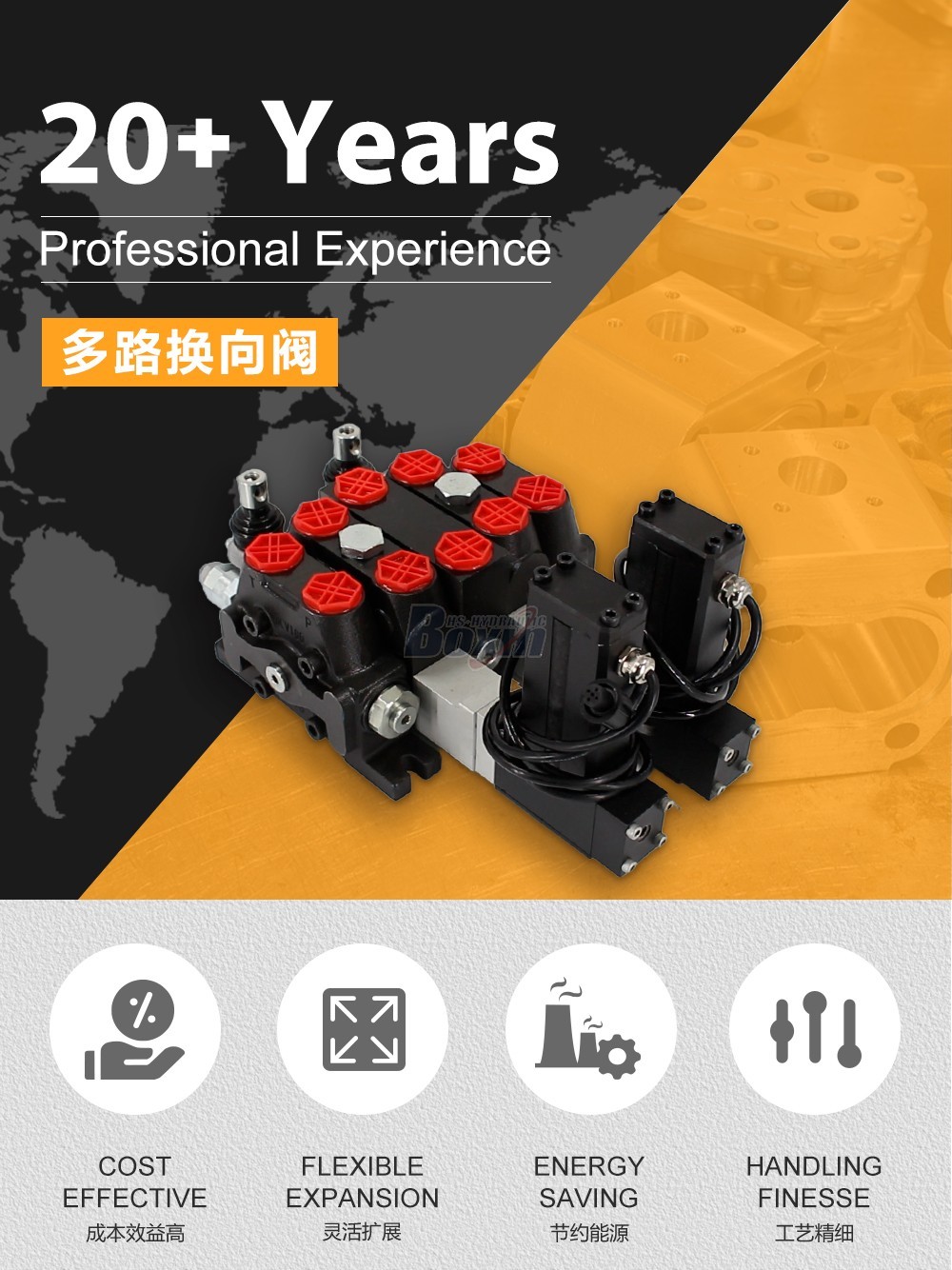 DCV100 电动马达 2 联 分块式方向阀